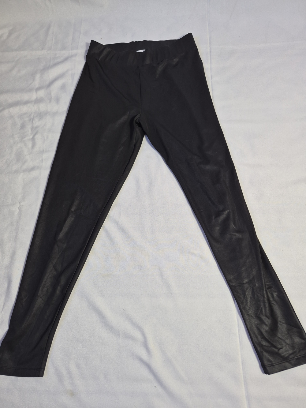 New Topshop black Spandex leggings Size 8 Shiny Tight 90s Exercise Pants.